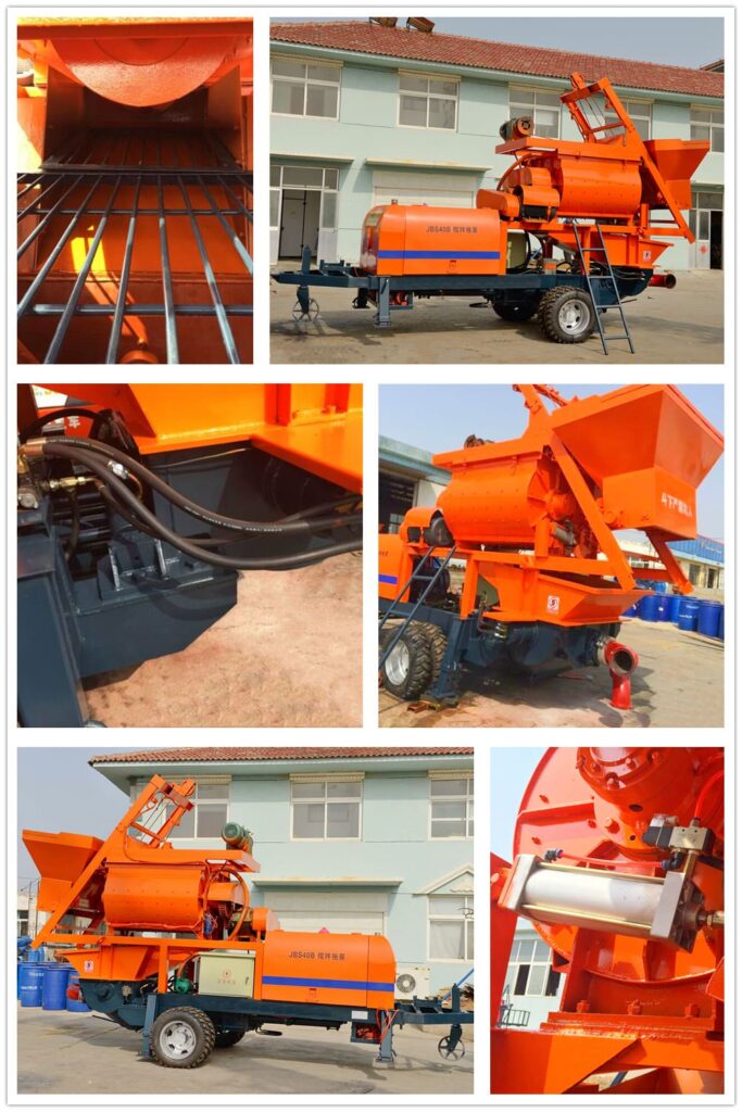 Concrete Pump With Js750 Twin Shafts Concrete Mixer Delivery To Indonesia