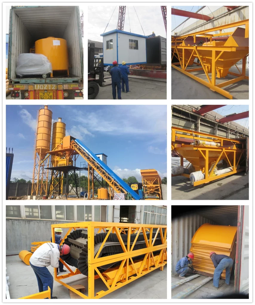 hzs60-60m3h stationary concrete batching plant delivery to indonesia